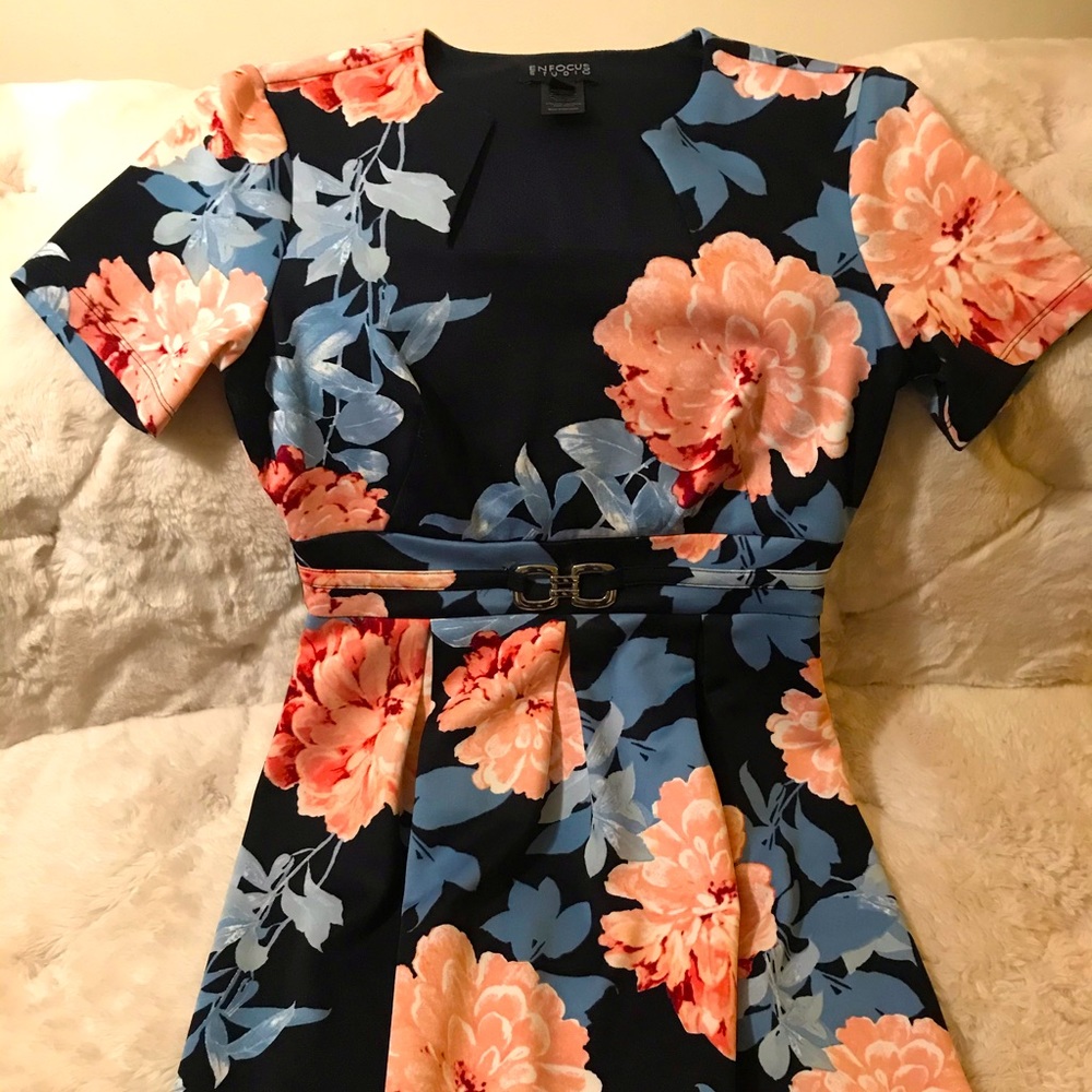 Enfocus Studio Floral Short Sleeve Dress, Size 4